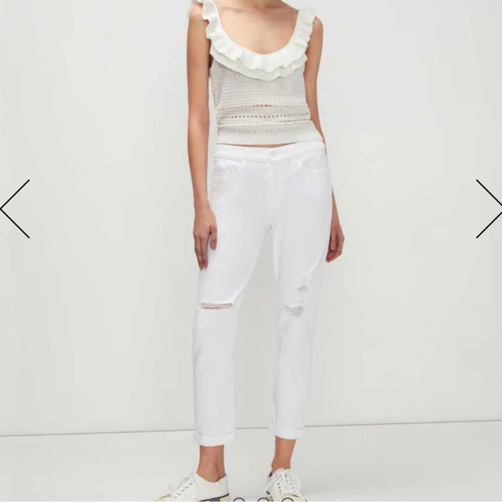 Seven7 Luxe Vintage Josefina With Destroy In Broken Twill White Size 24